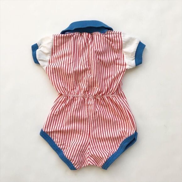 Vintage Buster Browns stripe collar romper EUC 6-9 months - Picture 7 of 7